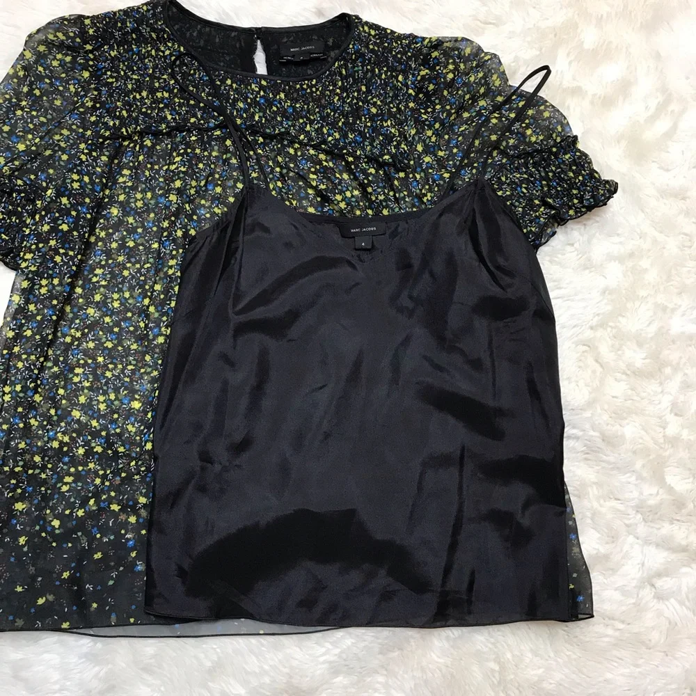 Marc Jacobs Flower Print Top Size 4 - Picture 7 of 8